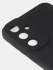 Черный чехол для Samsung A55 книжка из кожи, накладка (бампер)