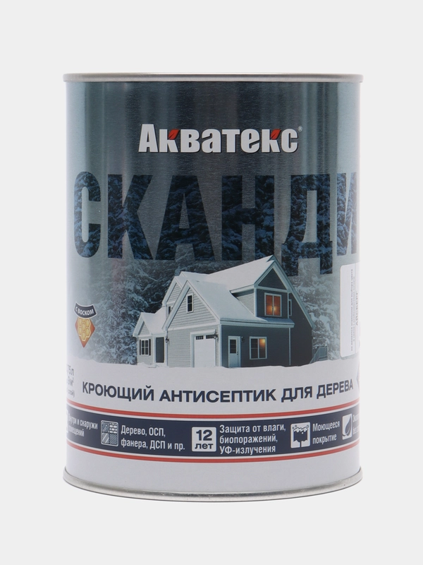 Антисептик для дерева Акватекс Сканди, айсберг, белый, 0,75 л