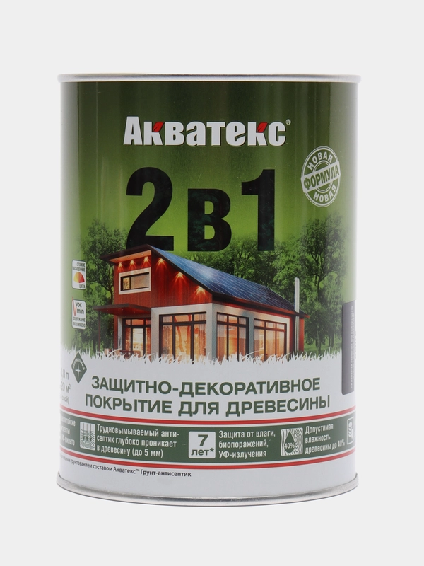 Акватекс 2 в 1, пропитка по дереву, цвет Венге, 0,8 л
