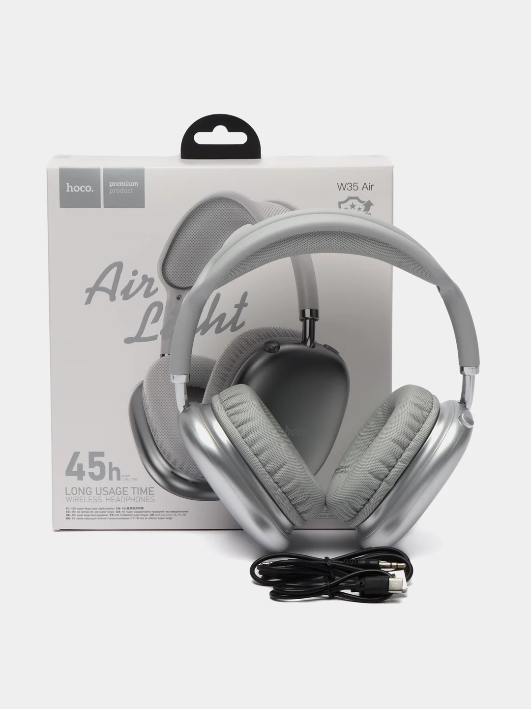 Белый беспроводные накладные наушники Hoco W35 Air Wireless Headphones, полноразмерные