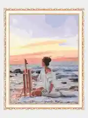 Алмазная мозаика "Художница", без подрамника, полная выкладка, 40 х 50 см