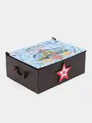 Синий подарочная деревянная коробка на 23 февраля