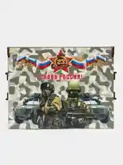 Лесной зеленый подарочная деревянная коробка на 23 февраля