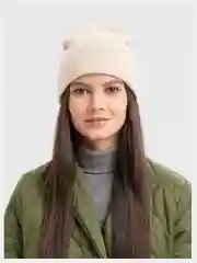 Бежевый женская шапка с отворотом