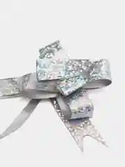 Серебряный бант для оформления подарка, микс