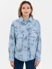 Голубой рубашка женская, вельвет