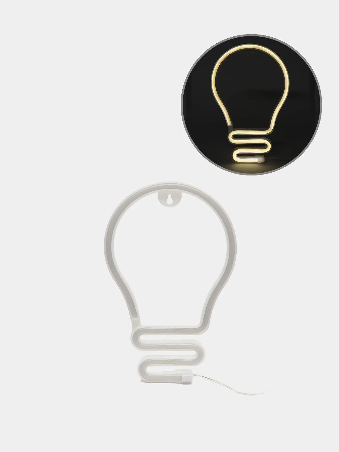 Белый светильник неоновый (USB в комплекте)