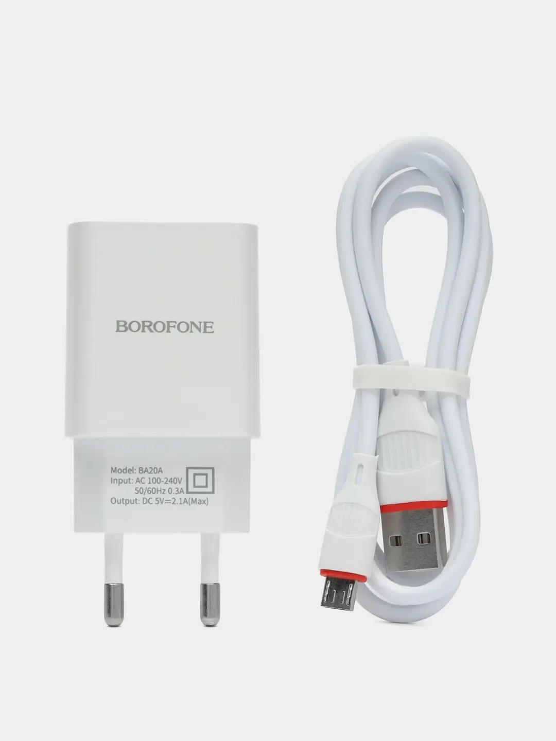 Белый блок питания с кабелем micro-USB, СЗУ 2,1A, универсальный зарядный адаптер, зарядка