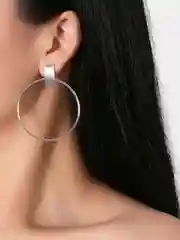 Серебряный серьги кольца "Конго", гвоздики геометрические