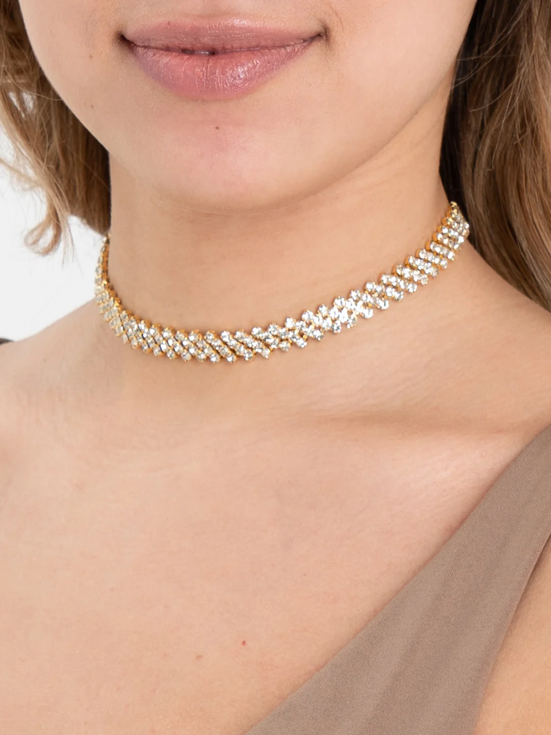 Золотой чокер Labret, со стразами в цветах, черный, серебристый, золотистый