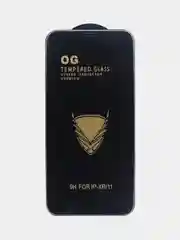 Защитное стекло для iPhone (Айфон) XR/11 Premium OG, с полной проклейкой, олеофобное