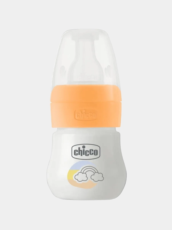 Бутылочка CHICCO MICRO ORANGE 0мес.+,сил.соска медл.поток,PP, 60мл