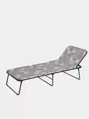 Серый раскладушка туристическая полумягкая 197х73х35 см 120 кг, сталь, матрас в комплекте