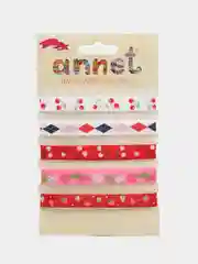 Красный набор декоративных лент Annet атласных 5 отрезов длина отреза 1метр,ширина 1 см