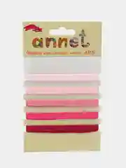 Розовый набор атласных лент Annet,5 отрезов ,длина отреза 1м.,ширина 6мм