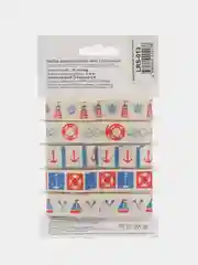 Голубой набор декоративных лент с рисунком Annet.хлопковые ленты ширина 16мм,5 отрезов длина по 1м