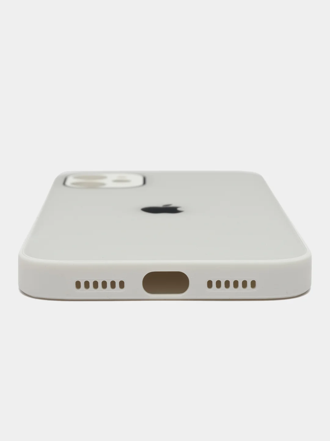 Белый силиконовый чехол для iPhone 11, со стеклянной панелью и защитой для камеры