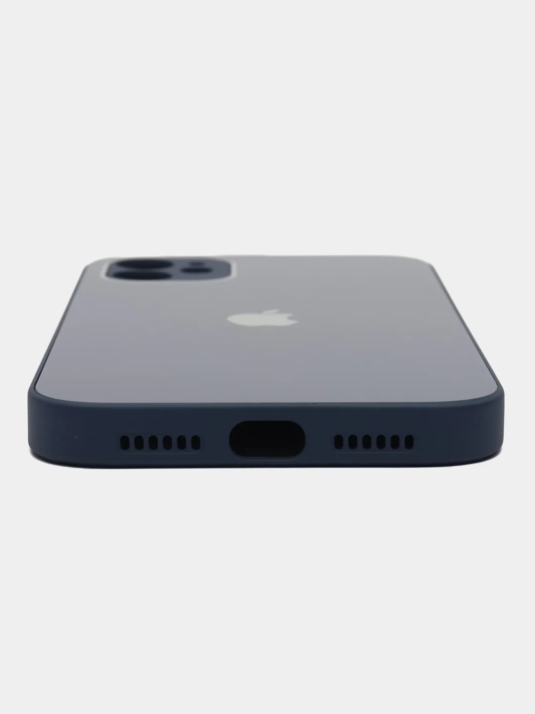 Синий силиконовый чехол для iPhone 11, со стеклянной панелью и защитой для камеры