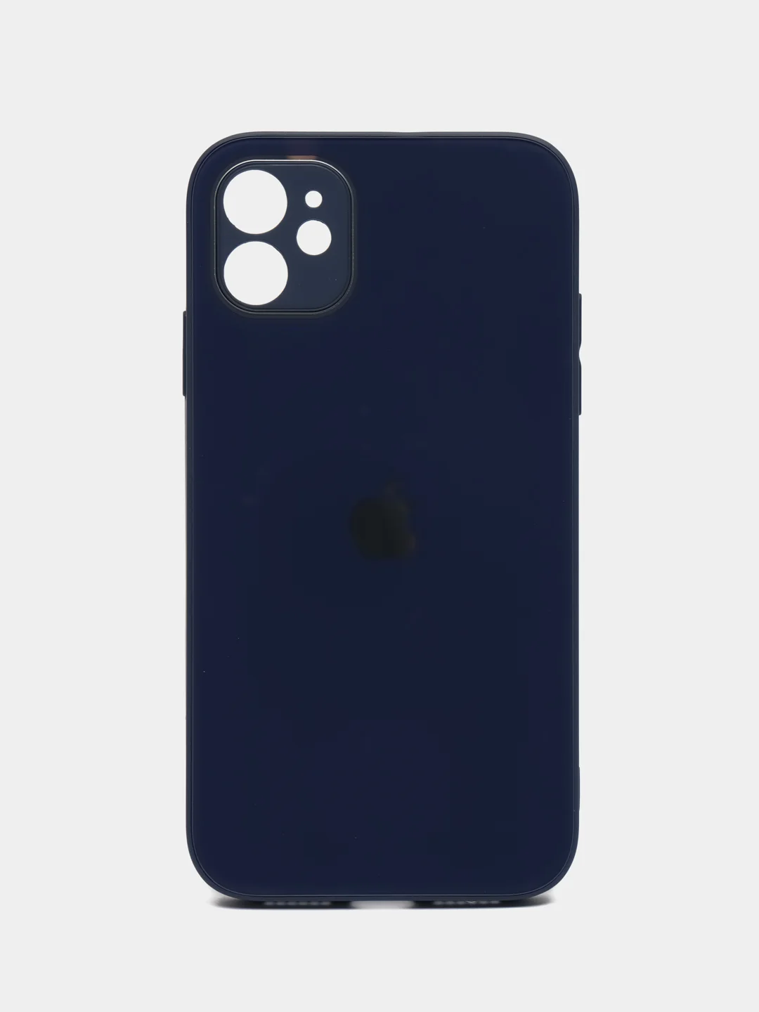 Синий силиконовый чехол для iPhone 11, со стеклянной панелью и защитой для камеры