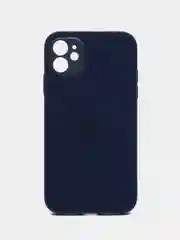 Синий силиконовый чехол для iPhone 11, со стеклянной панелью и защитой для камеры