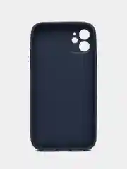Синий силиконовый чехол для iPhone 11, со стеклянной панелью и защитой для камеры