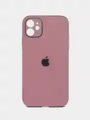 Сиреневый силиконовый чехол для iPhone 11, со стеклянной панелью и защитой для камеры