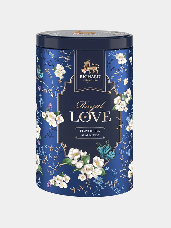Золотой чай черный листовой Richard Royal Love, в подарочной упаковке, ж/б, 80г
