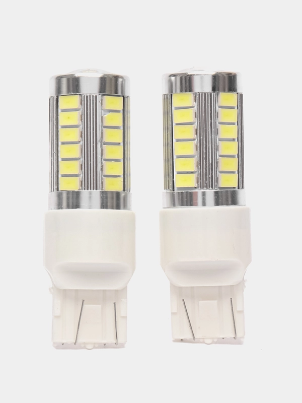 Автомобильная светодиодная LED лампа T20 W21/5W для габаритных огней, ДХО, 12в белый свет