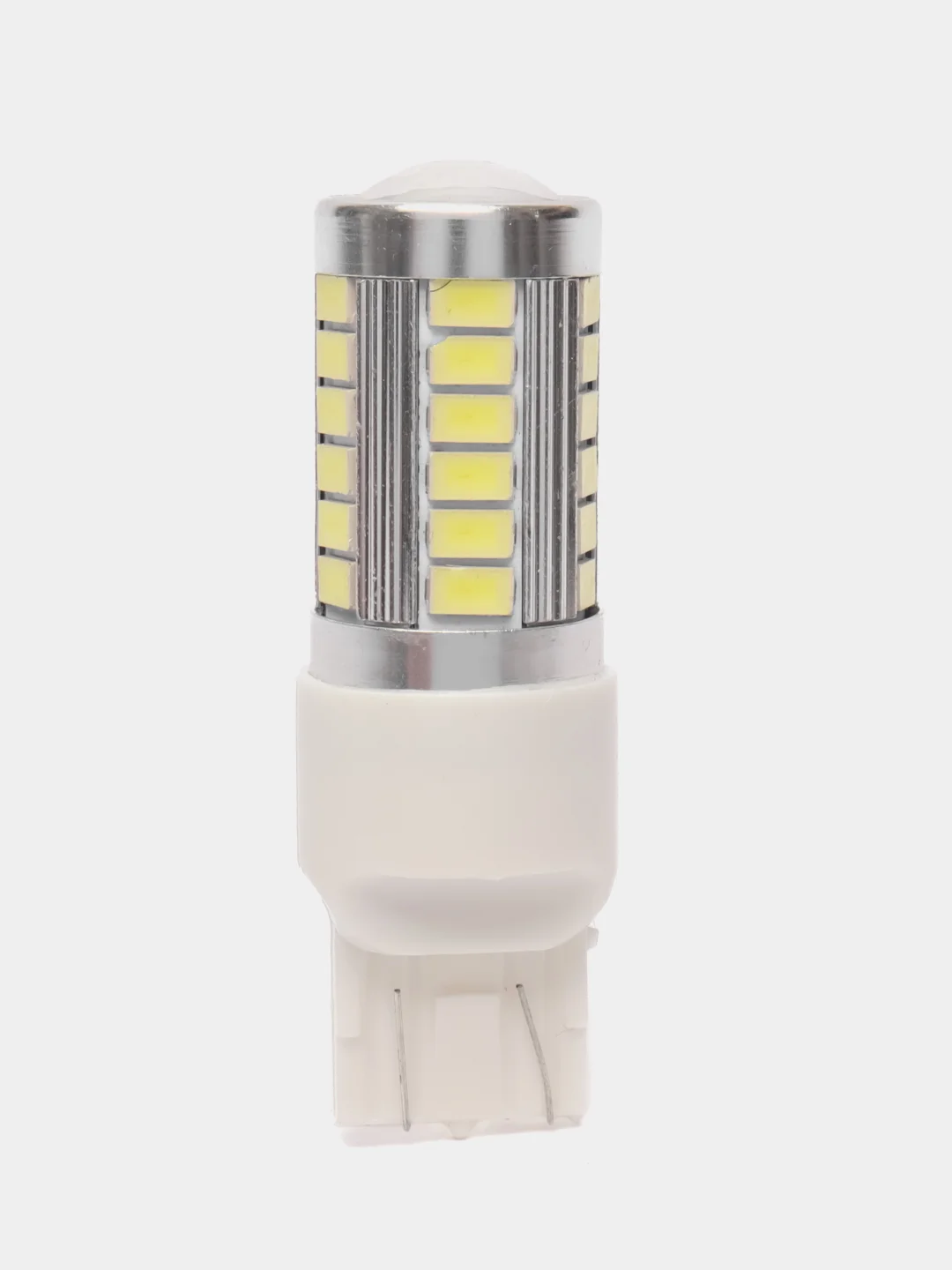 Автомобильная светодиодная LED лампа T20 W21/5W для габаритных огней, ДХО, 12в белый свет