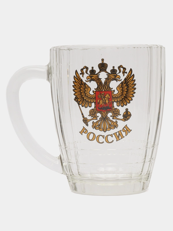 Кружка Пивная Ностальгия с декором, бокал для пива 0,5л