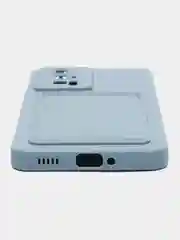 Синий меланж чехол для Xiaomi POCO F5 Pro (Поко Ф5 Про), с карманом для карт, прозрачный
