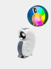 Белый портативная Bluetooth колонка - ночник, с RGB подсветкой и будильником, 4 в 1
