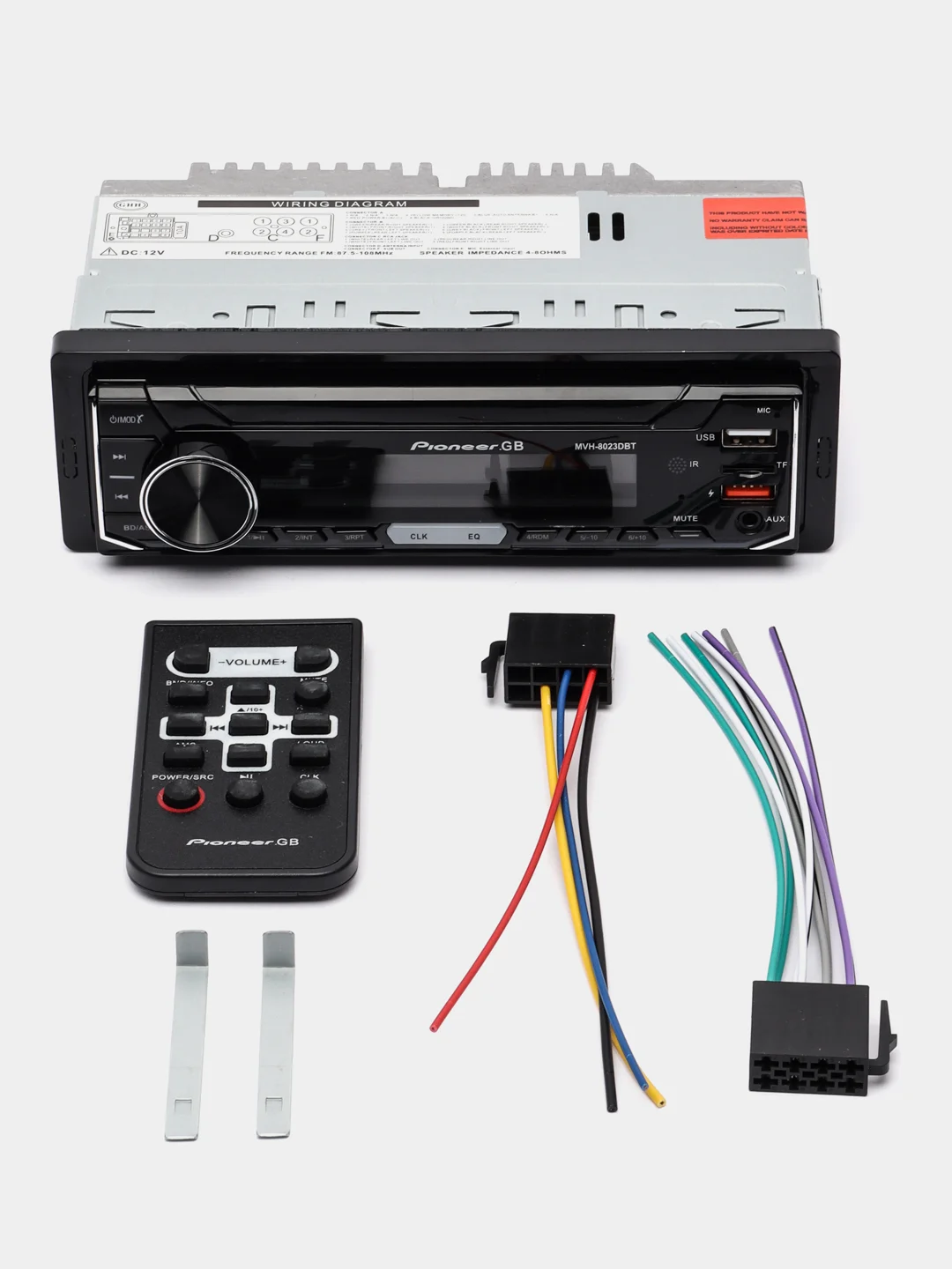 Красный автомагнитола Pioneer.GB 8022 (Bluetooth/USB/AUX/FM)
