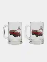 Алый подарочный набор кружек для пива "Автомобили", 2 шт 0,5л