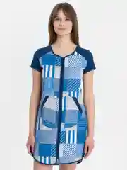 Индиго халат женский на молнии, Lilians