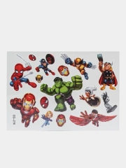 Татуировка детская временная (переводная) карикатура на супер героев Марвел Marvel