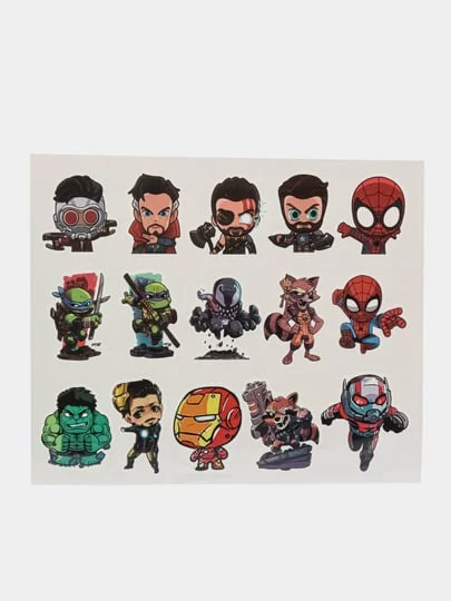 Карамельный татуировка временная, переводная, детская, карикатуры, Marvel (Марвел) герои