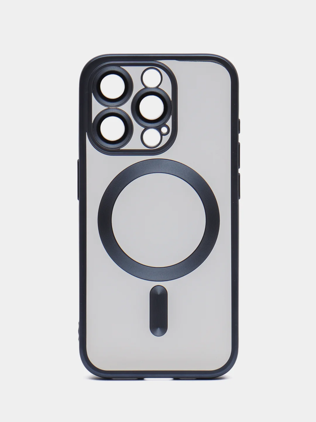 Синий прозрачный силиконовый чехол Magsafe для iPhone (Айфон) 13/14/15/Pro/Max матовый, Magnetic