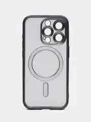 Синий прозрачный силиконовый чехол Magsafe для iPhone (Айфон) 13/14/15/Pro/Max матовый, Magnetic