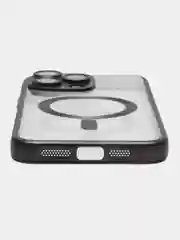 Синий прозрачный силиконовый чехол Magsafe для iPhone (Айфон) 13/14/15/Pro/Max матовый, Magnetic