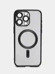 Синий прозрачный силиконовый чехол Magsafe для iPhone (Айфон) 13/14/15/Pro/Max матовый, Magnetic