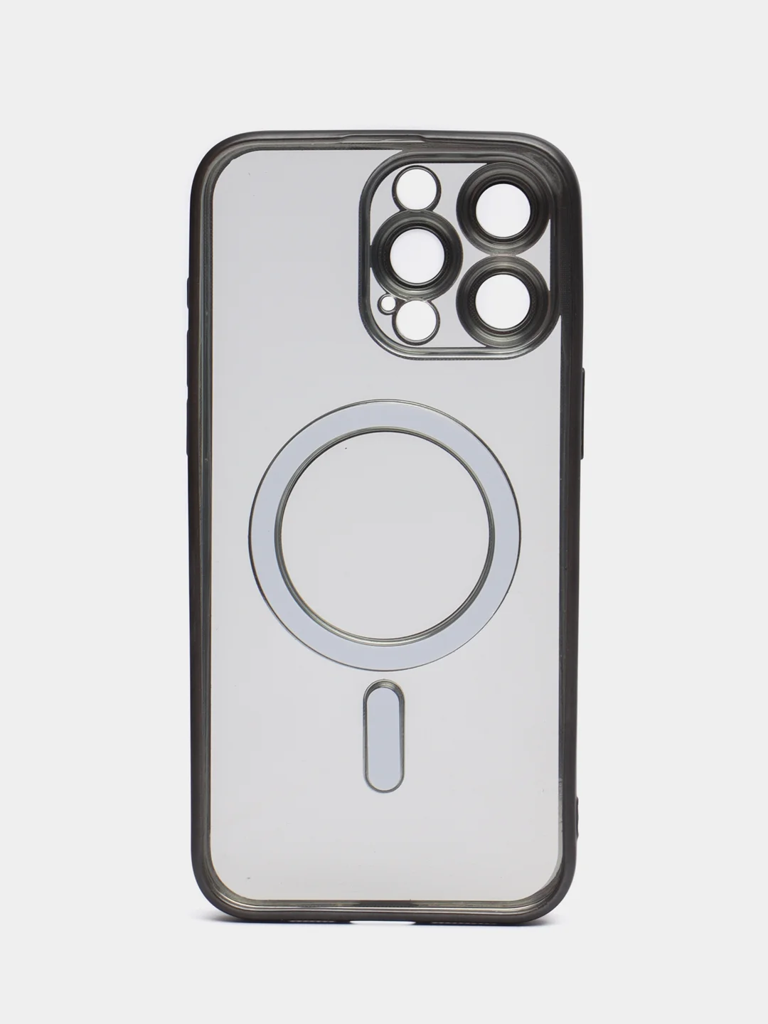 Синий прозрачный силиконовый чехол Magsafe для iPhone (Айфон) 13/14/15/Pro/Max матовый, Magnetic