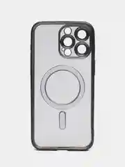 Синий прозрачный силиконовый чехол Magsafe для iPhone (Айфон) 13/14/15/Pro/Max матовый, Magnetic