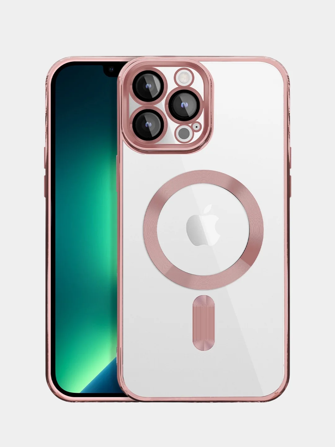 Розовый чехол MagSafe Apple iPhone, Айфон 11, 12, 13, 14, Pro Max с защитой камеры, магсейф