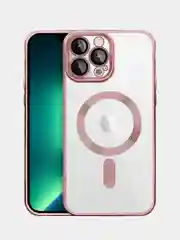 Розовый чехол MagSafe Apple iPhone, Айфон 11, 12, 13, 14, Pro Max с защитой камеры, магсейф