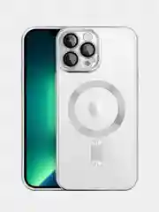 Серебряный чехол MagSafe Apple iPhone, Айфон 11, 12, 13, 14, Pro Max с защитой камеры, магсейф
