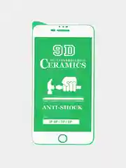 Белый защитное стекло iPhone 6 Plus, 7 Plus, 8 Plus керамическое гибкое, стекло на айфон 7+ 8+