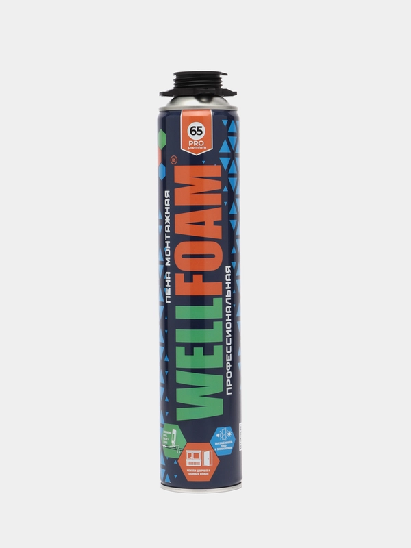 Пена монтажная профессиональная всесезонная WELLFOAM PRO 65 premium 850 мл