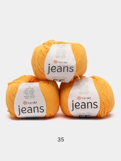 Пряжа YarnArt Jeans комплект 3штуки 5штук (ч2) 55% Хлопок 45% Акрил 50г 160м Ярн Арт Джинс