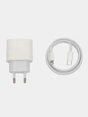 Зарядное устройство для Iphone( айфон), PD20W,, адаптер type-c с кабелем Lightning 1 м